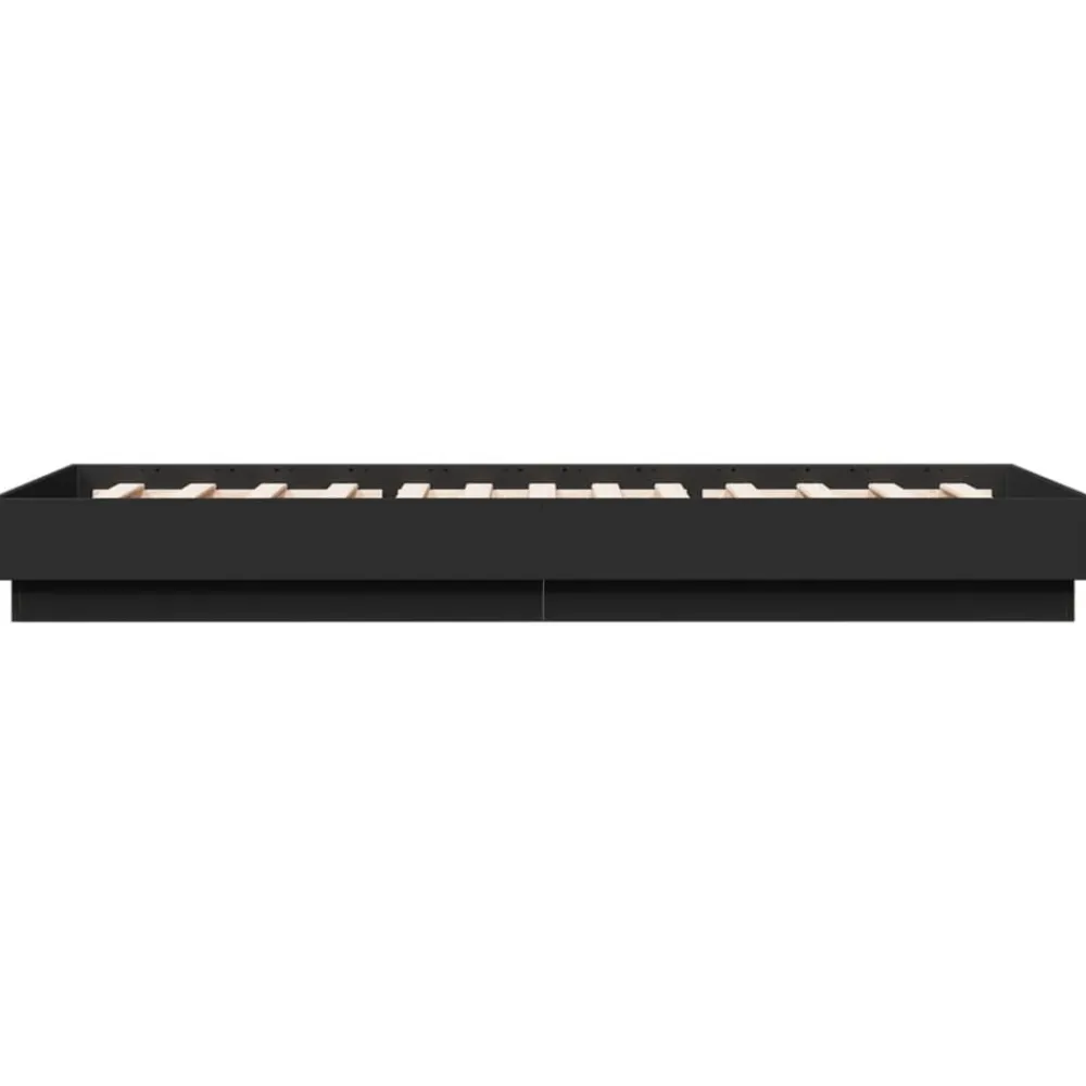 vidaXL Estructura de cama madera de ingeniería negra 100x200 cm Negro Outlet
