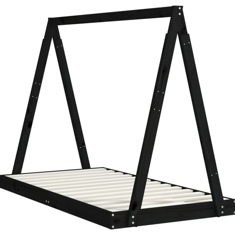 vidaXL Estructura de cama para niños madera de pino 80x160 cm Negro Outlet
