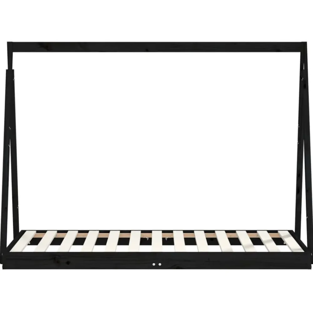 vidaXL Estructura de cama para niños madera de pino 80x160 cm Negro Outlet
