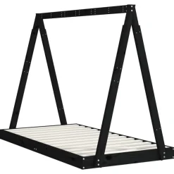 vidaXL Estructura de cama para niños madera de pino 80x160 cm Negro Outlet