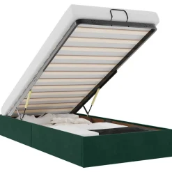 vidaXL Estructura de cama otomana sin colchón terciopelo Verde oscuro Outlet