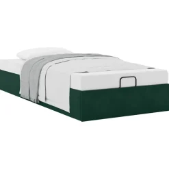 vidaXL Estructura de cama otomana sin colchón terciopelo Verde oscuro Outlet