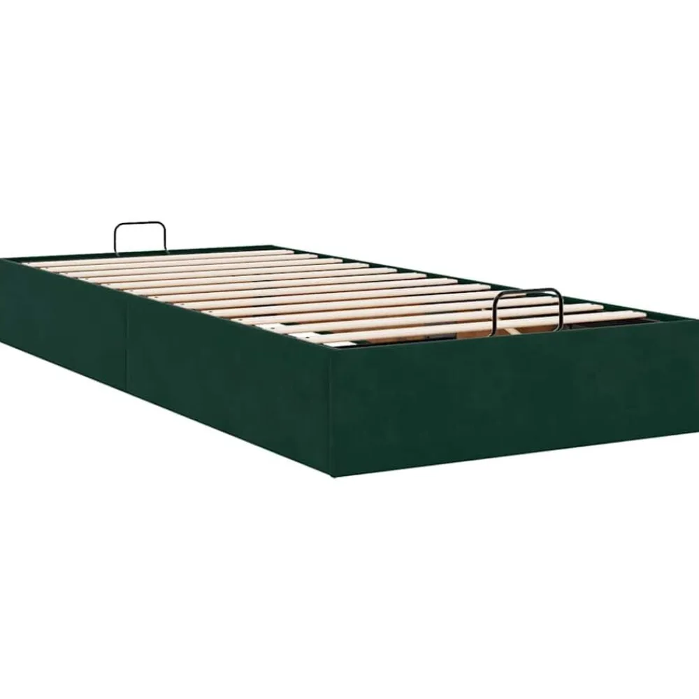 vidaXL Estructura de cama otomana sin colchón terciopelo Verde oscuro Outlet