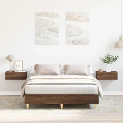 vidaXL Camas Y Accesorios-Estructura de cama sin colchón madera marrón roble 120x200 cm