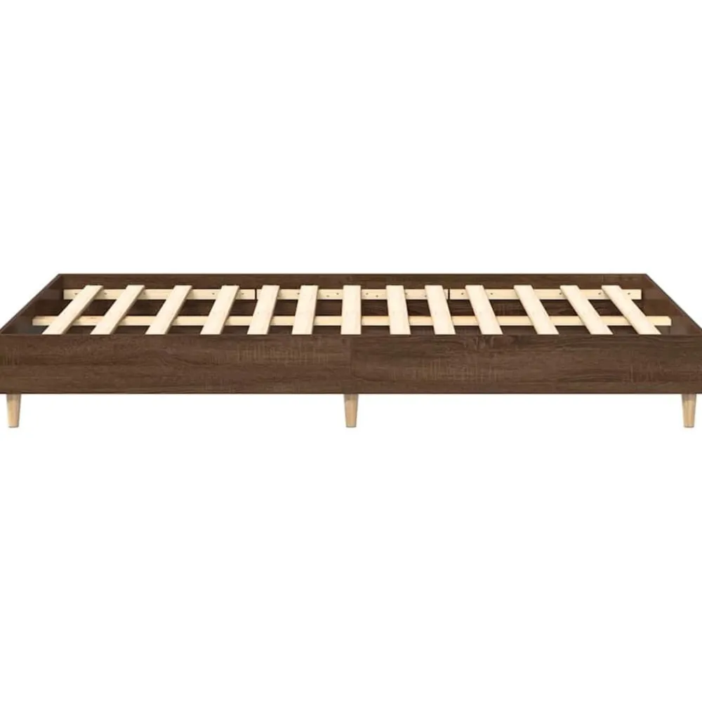 vidaXL Camas Y Accesorios-Estructura de cama sin colchón madera marrón roble 120x200 cm
