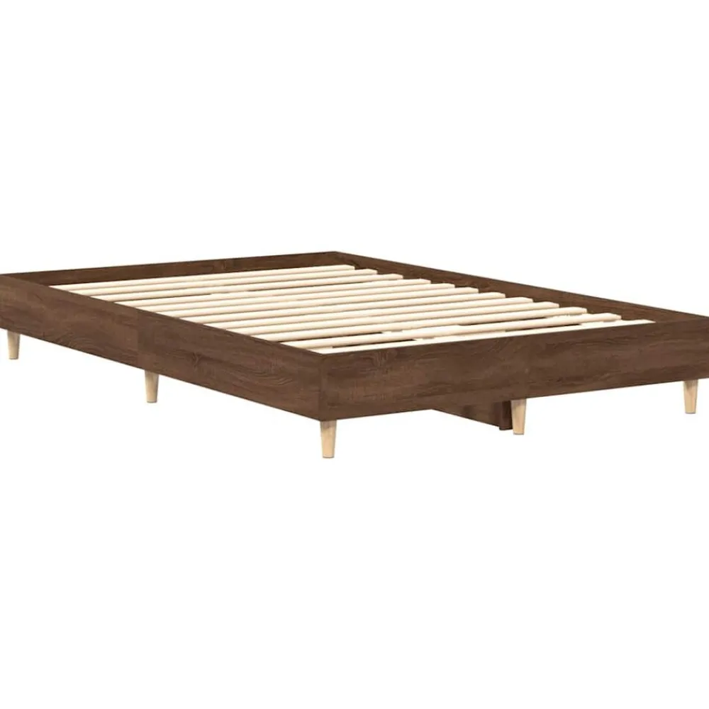 vidaXL Camas Y Accesorios-Estructura de cama sin colchón madera marrón roble 120x200 cm