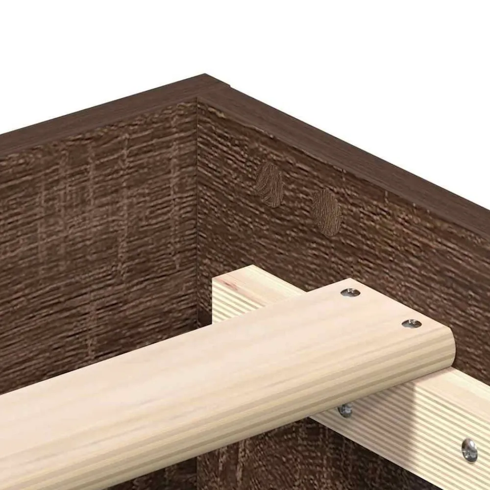 vidaXL Camas Y Accesorios-Estructura de cama sin colchón madera marrón roble 120x200 cm