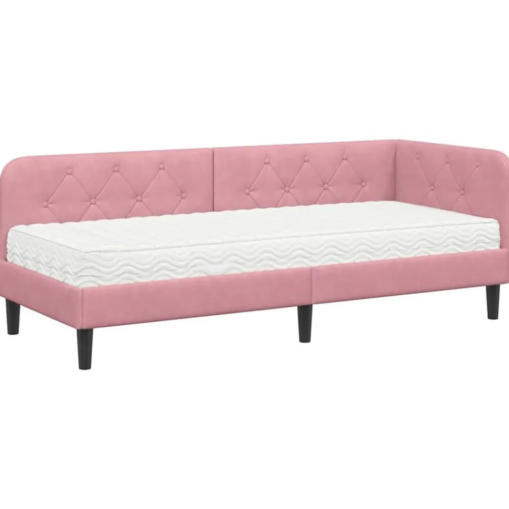vidaXL Camas Y Accesorios-Estructura de cama en esquina 80 x 200 cm Terciopelo