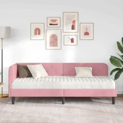 vidaXL Camas Y Accesorios-Estructura de cama en esquina 80 x 200 cm Terciopelo