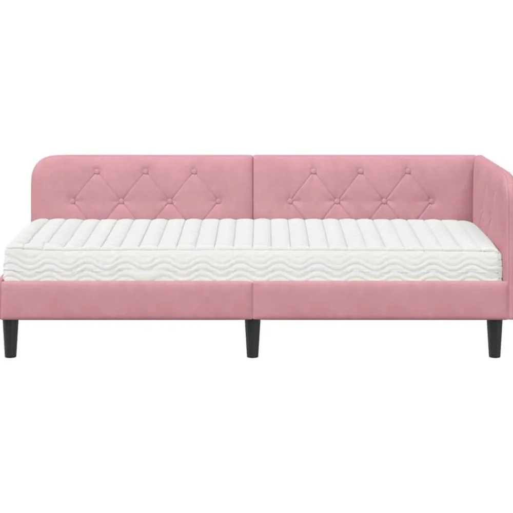 vidaXL Camas Y Accesorios-Estructura de cama en esquina 80 x 200 cm Terciopelo