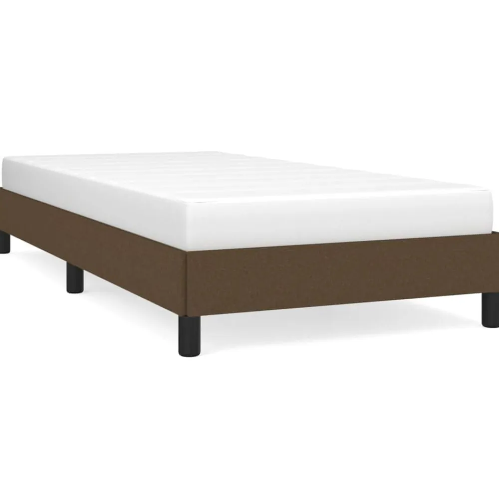 vidaXL Estructura de cama sin colchón tela marrón oscuro 80x200 cm Marrón oscuro Outlet