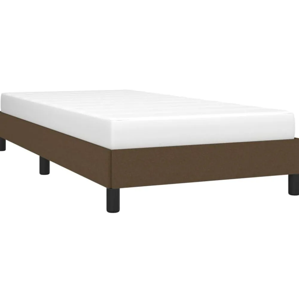 vidaXL Estructura de cama sin colchón tela marrón oscuro 80x200 cm Marrón oscuro Outlet