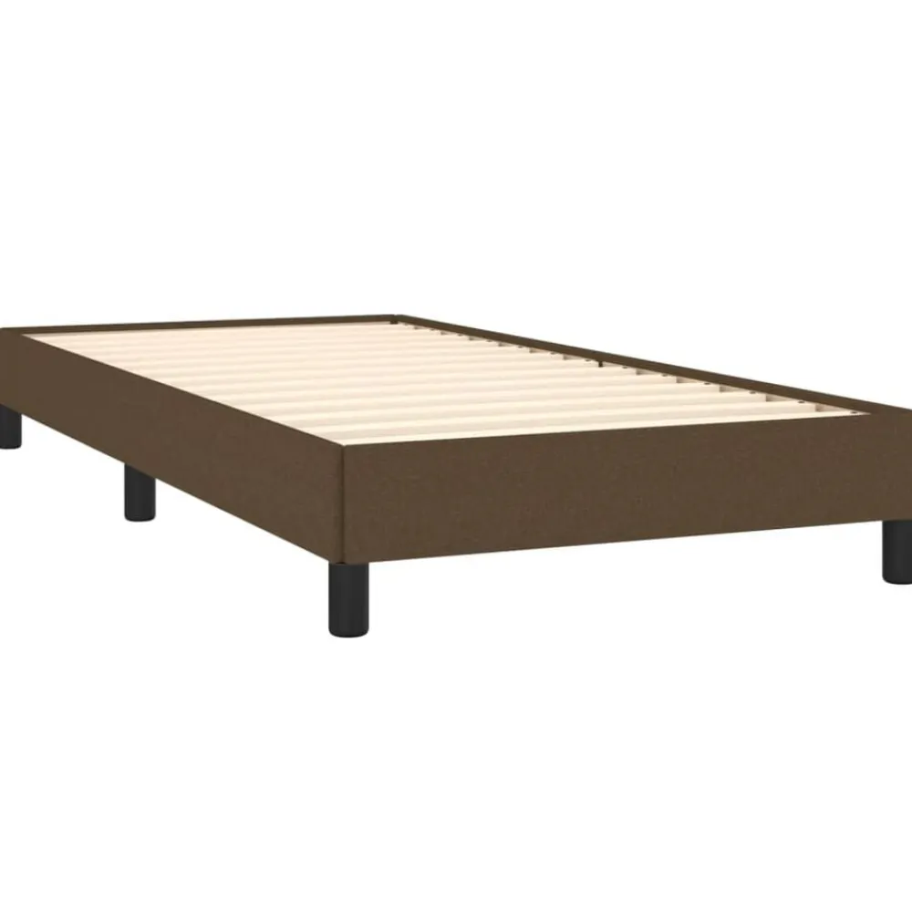 vidaXL Estructura de cama sin colchón tela marrón oscuro 80x200 cm Marrón oscuro Outlet