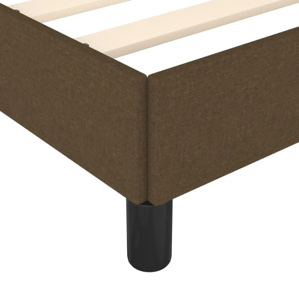 vidaXL Estructura de cama sin colchón tela marrón oscuro 80x200 cm Marrón oscuro Outlet