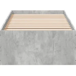 vidaXL Estructura de cama madera de ingeniería gris hormigón 75x190 cm Gris hormigón Outlet
