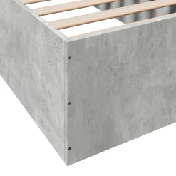 vidaXL Estructura de cama madera de ingeniería gris hormigón 75x190 cm Gris hormigón Outlet