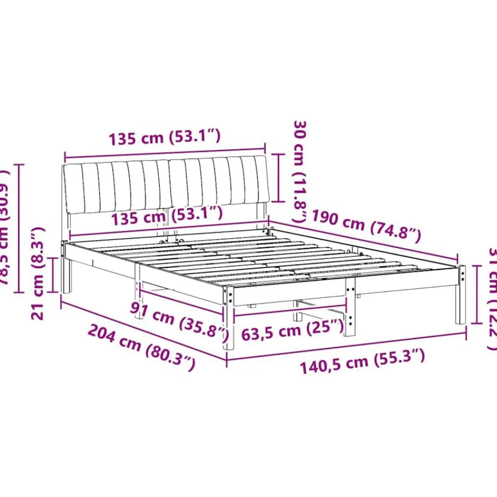 vidaXL Estructura de cama 135 x 190 cm Negro y gris oscuro Discount