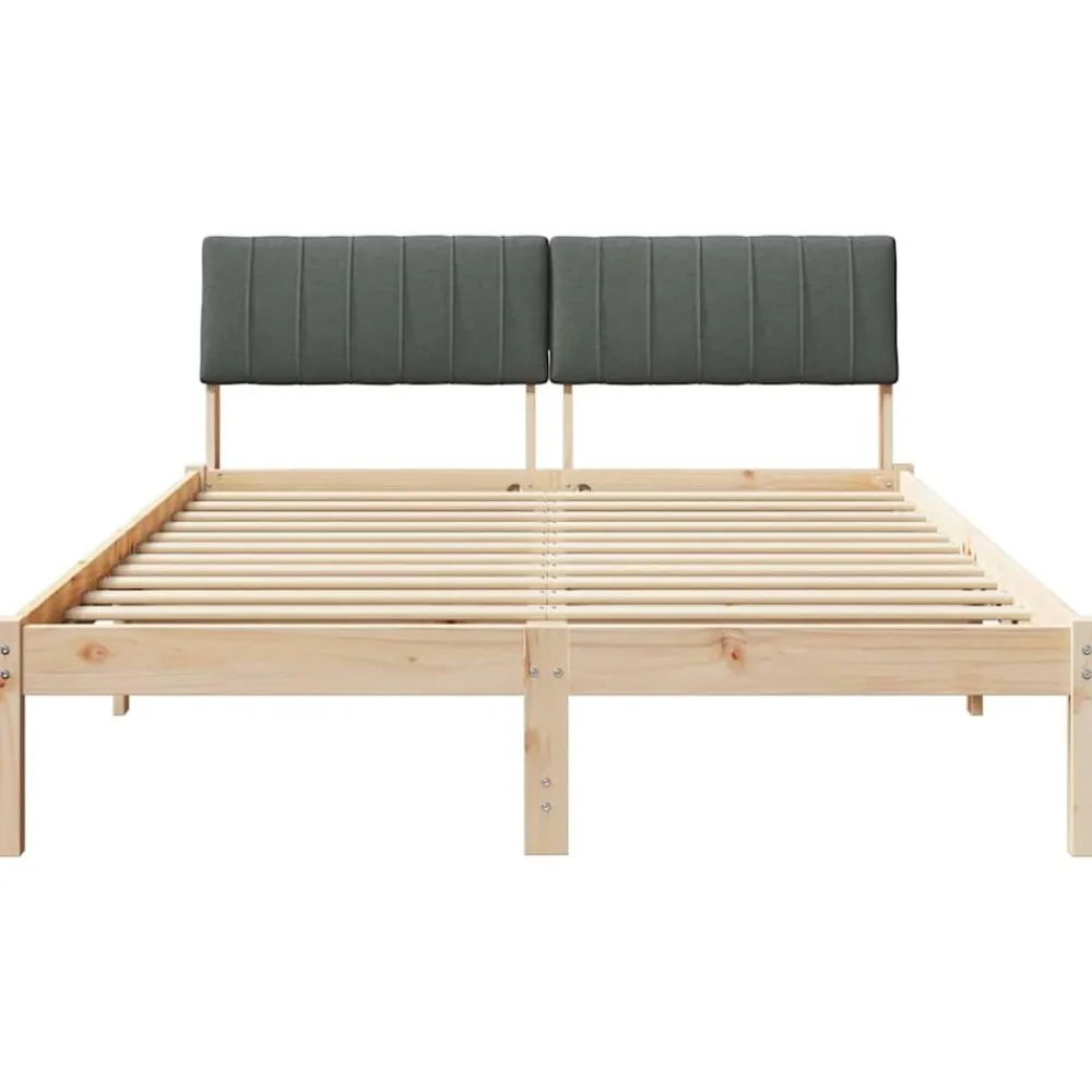 vidaXL Estructura de cama 135 x 190 cm Negro y gris oscuro Discount