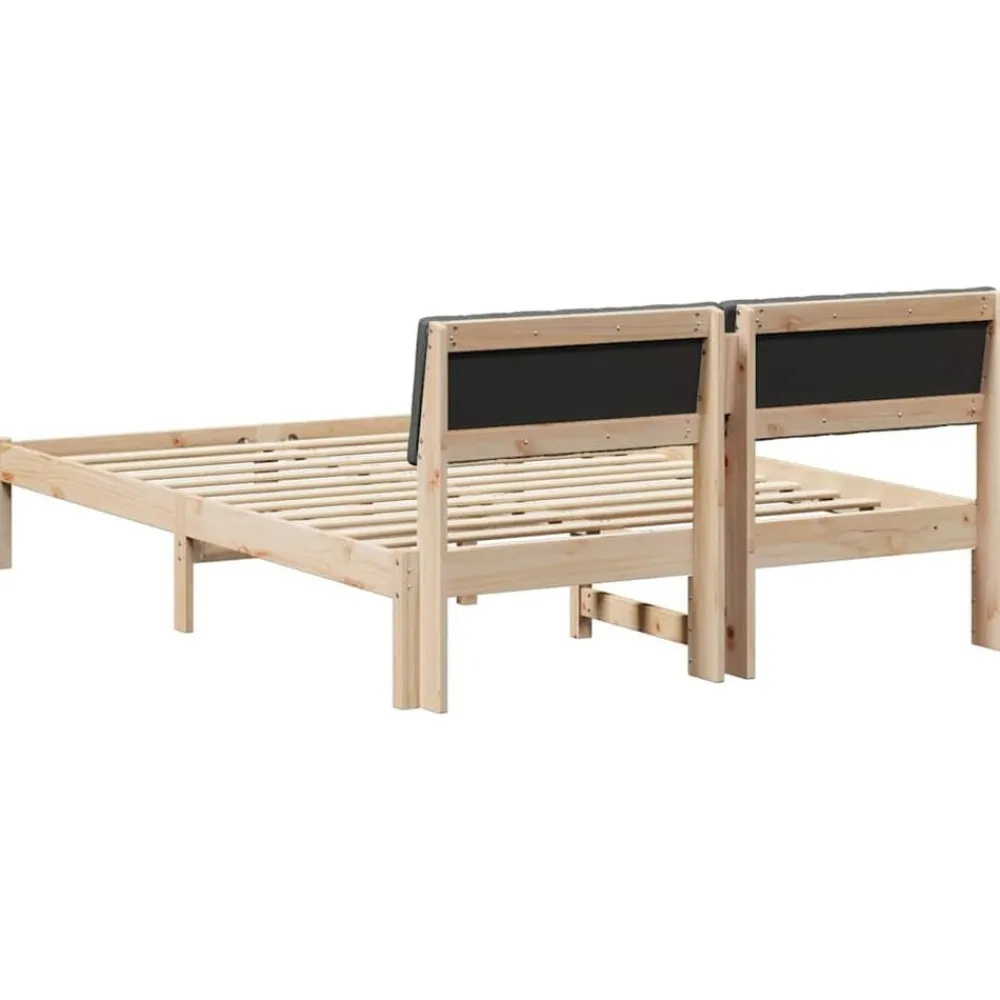 vidaXL Estructura de cama 135 x 190 cm Negro y gris oscuro Discount