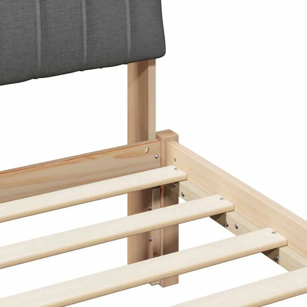 vidaXL Estructura de cama 135 x 190 cm Negro y gris oscuro Discount