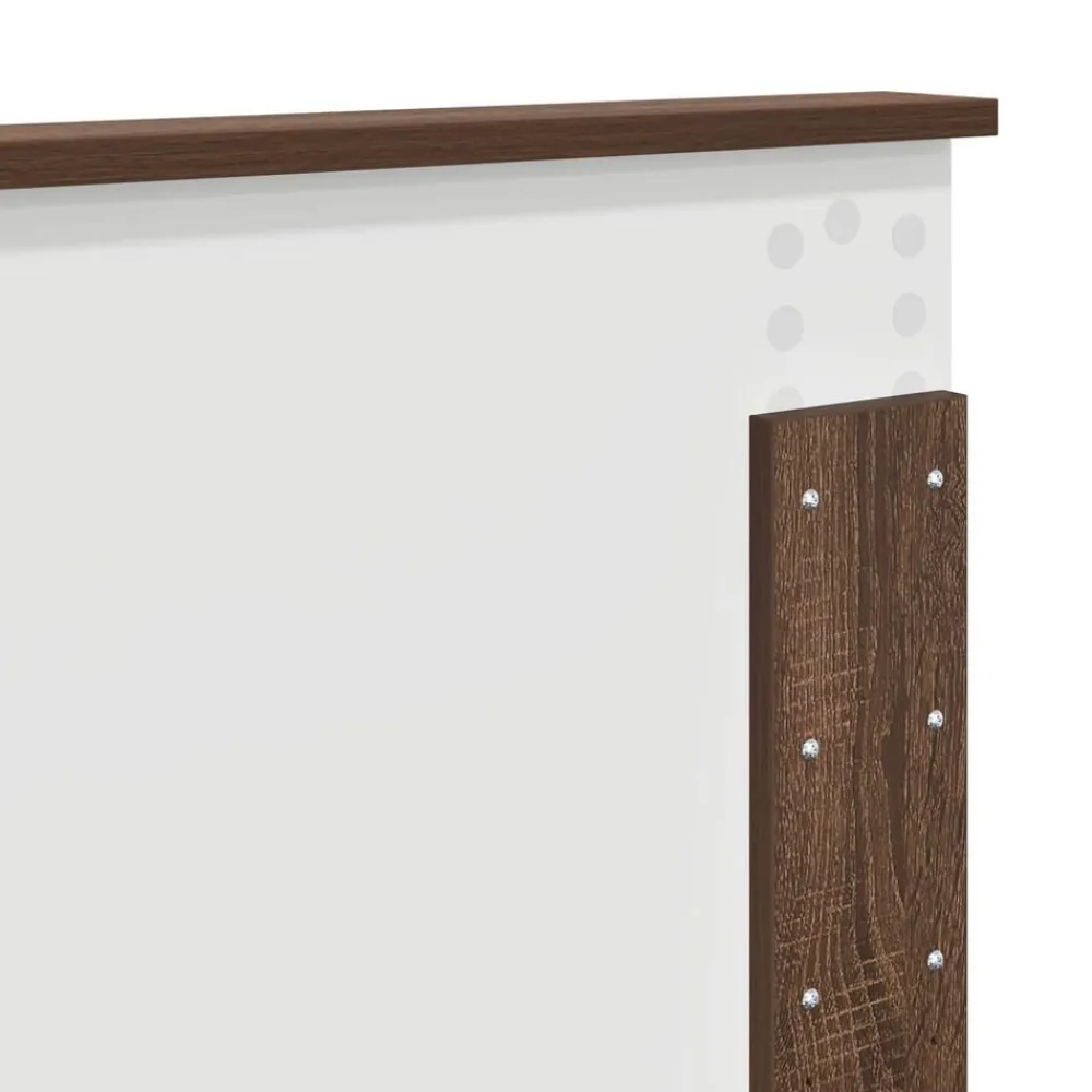 vidaXL Estructura de cama con cabecera Roble Marrón 140 x 200 cm Marrón roble New