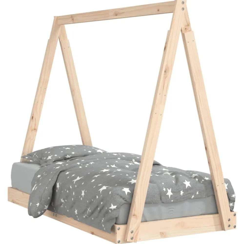 Niños vidaXL Mobiliario Para Bebés Y Niños Pequeños-Estructura de cama para niños madera maciza de pino 70x140 cm