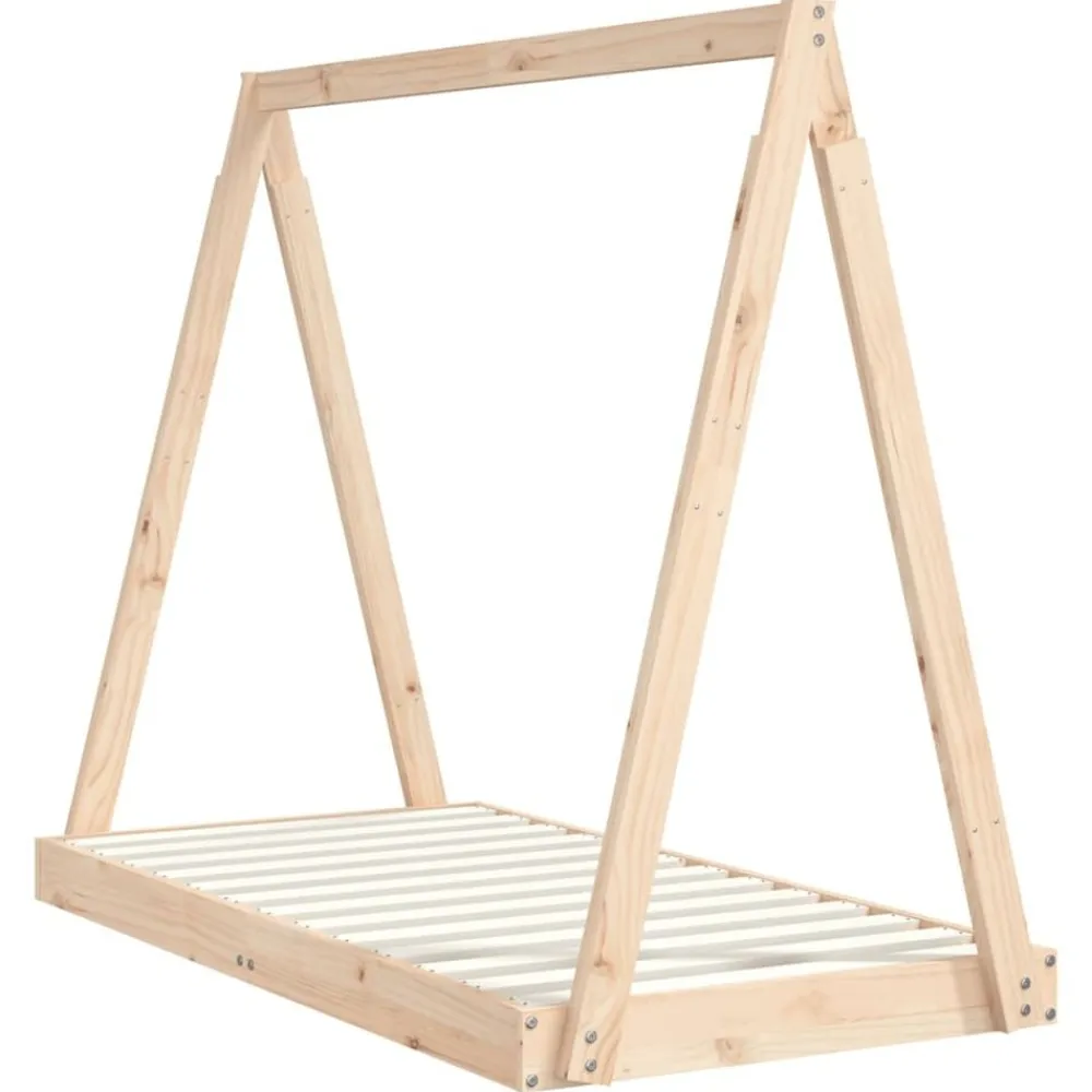 Niños vidaXL Mobiliario Para Bebés Y Niños Pequeños-Estructura de cama para niños madera maciza de pino 70x140 cm
