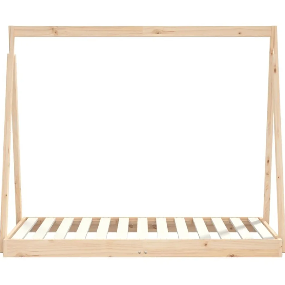 Niños vidaXL Mobiliario Para Bebés Y Niños Pequeños-Estructura de cama para niños madera maciza de pino 70x140 cm