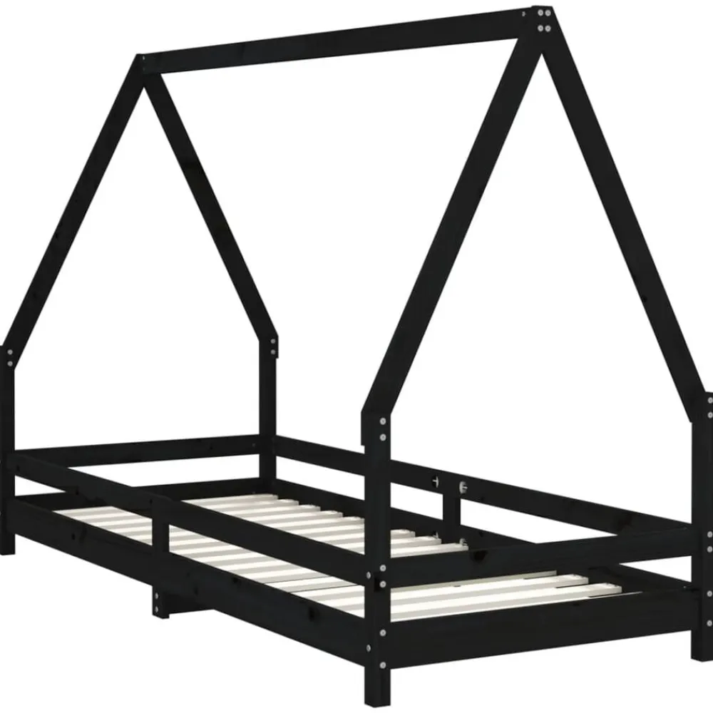 vidaXL Estructura de cama para niños madera de pino 80x200 cm Negro Hot