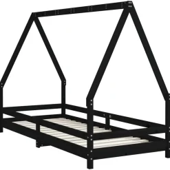 vidaXL Estructura de cama para niños madera de pino 80x200 cm Negro Hot