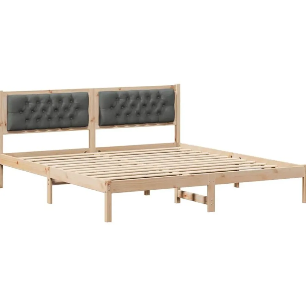 vidaXL Estructura de cama con cabecera Gris oscuro 160 x 200 cm Negro y gris oscuro Hot