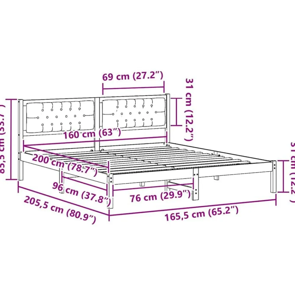 vidaXL Estructura de cama con cabecera Gris oscuro 160 x 200 cm Negro y gris oscuro Hot