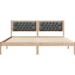 vidaXL Estructura de cama con cabecera Gris oscuro 160 x 200 cm Negro y gris oscuro Hot