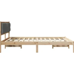 vidaXL Estructura de cama con cabecera Gris oscuro 160 x 200 cm Negro y gris oscuro Hot