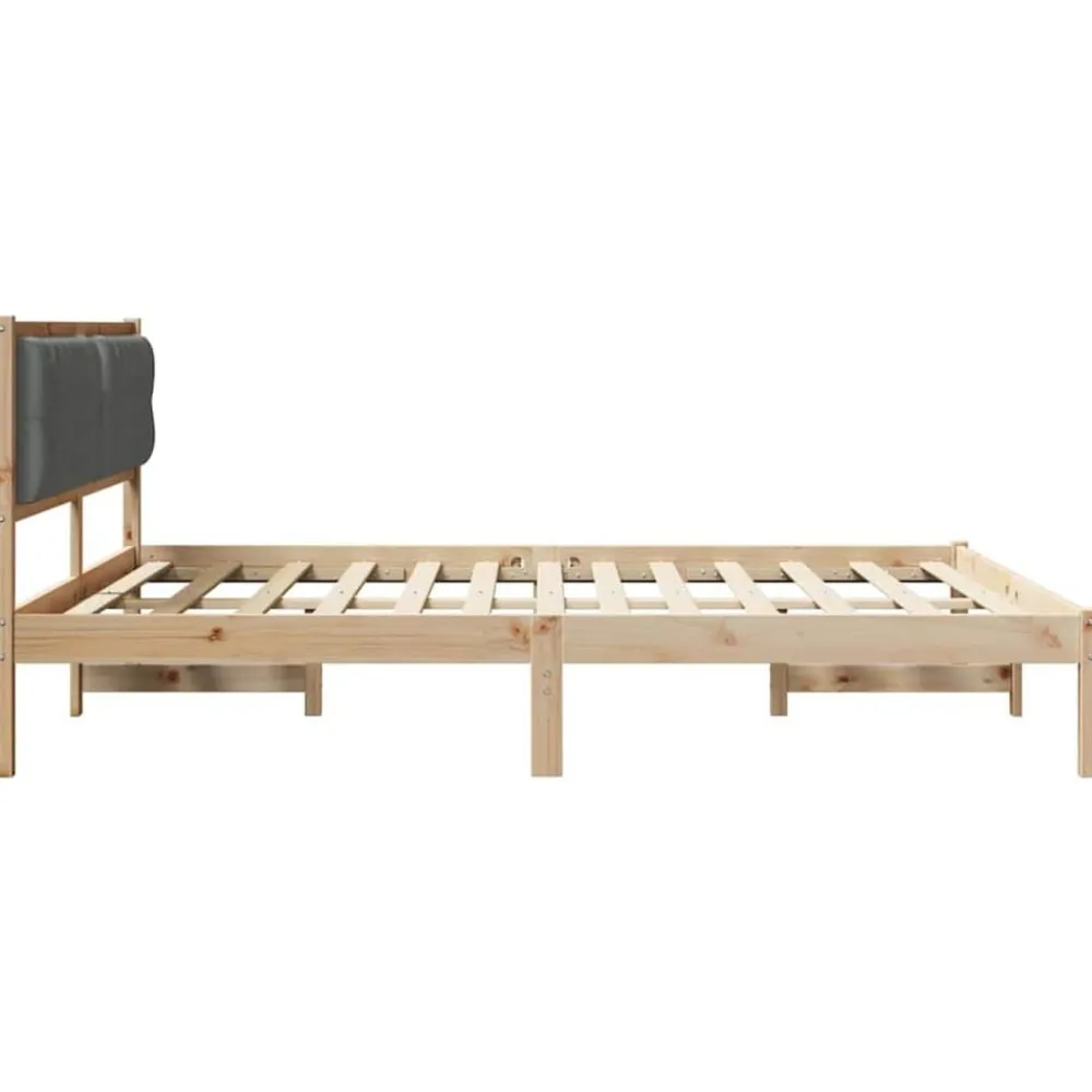 vidaXL Estructura de cama con cabecera Gris oscuro 160 x 200 cm Negro y gris oscuro Hot