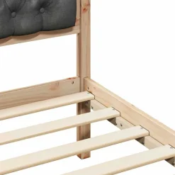 vidaXL Estructura de cama con cabecera Gris oscuro 160 x 200 cm Negro y gris oscuro Hot