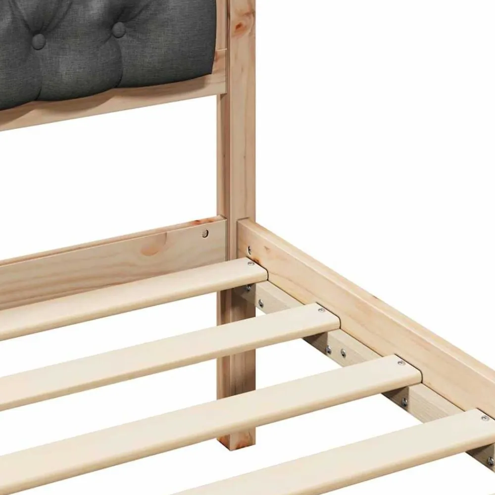 vidaXL Estructura de cama con cabecera Gris oscuro 160 x 200 cm Negro y gris oscuro Hot