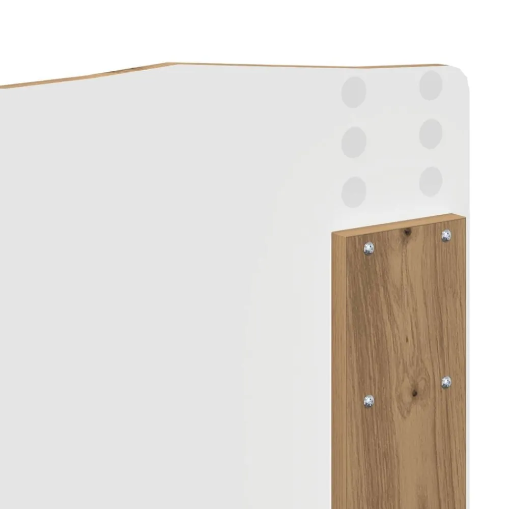 vidaXL Camas Y Accesorios-Estructura de cama con cabecera Roble Artesanal 150 x 200 cm