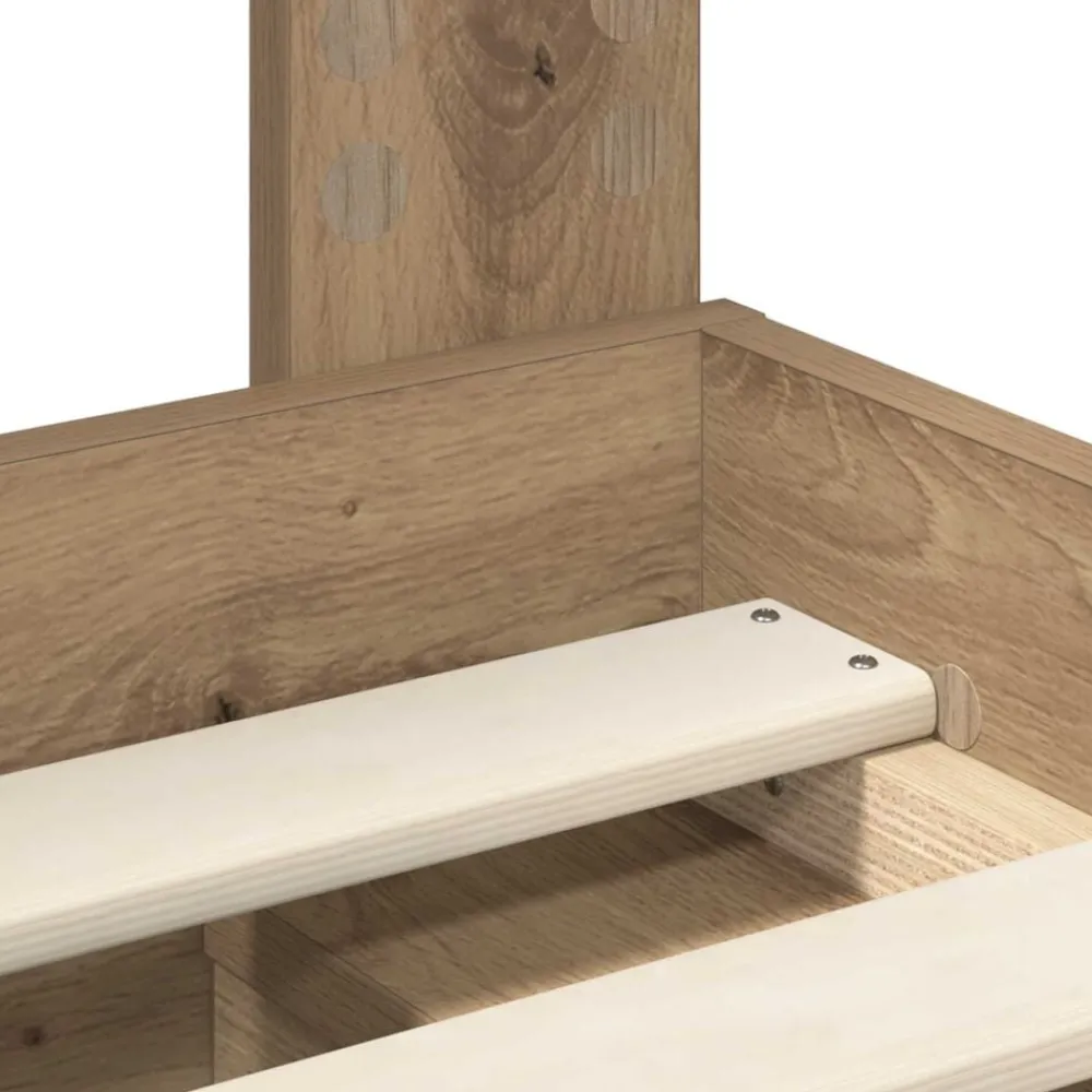 vidaXL Camas Y Accesorios-Estructura de cama con cabecera Roble Artesanal 150 x 200 cm