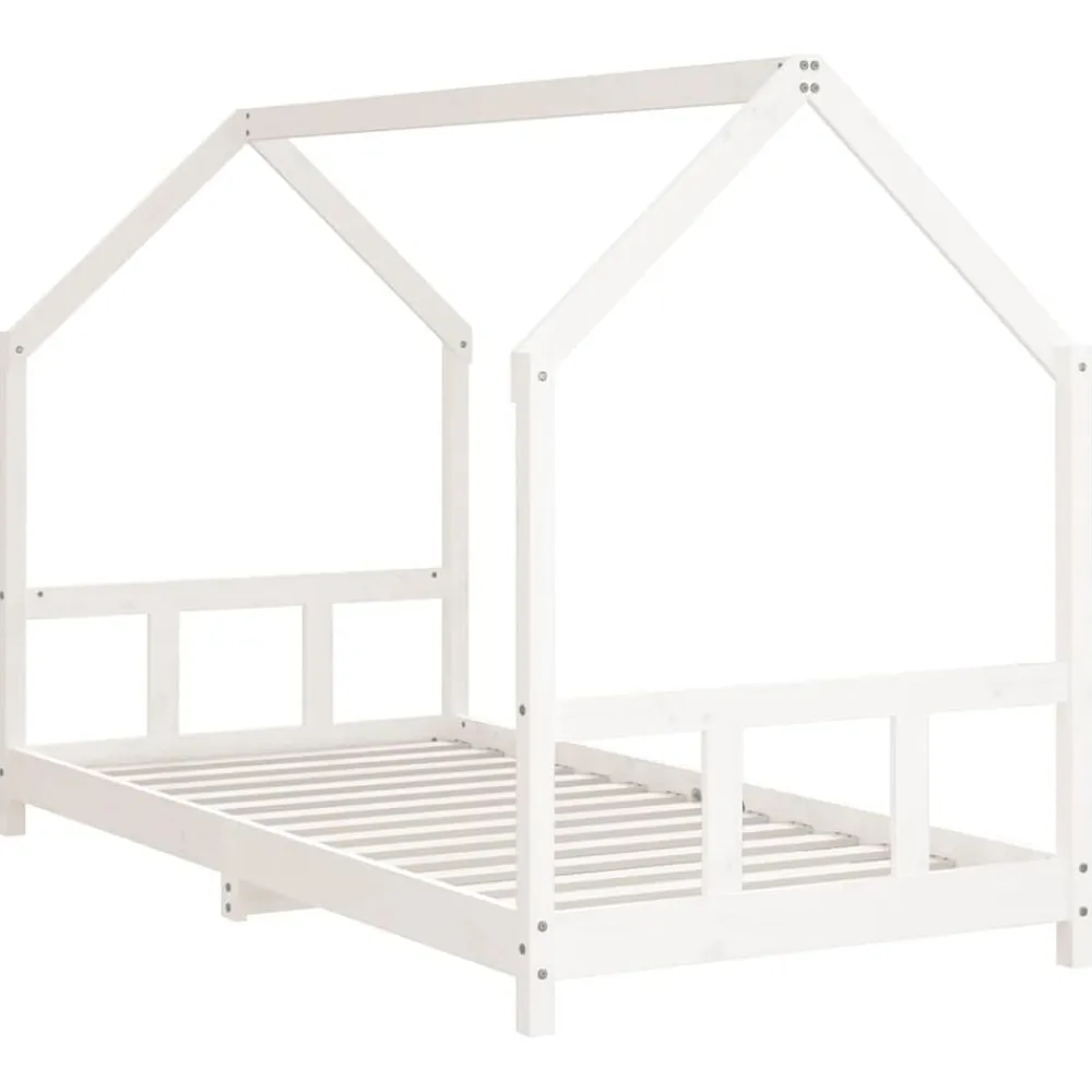 vidaXL Estructura de cama para niños madera de pino 90x200 cm Blanco Discount
