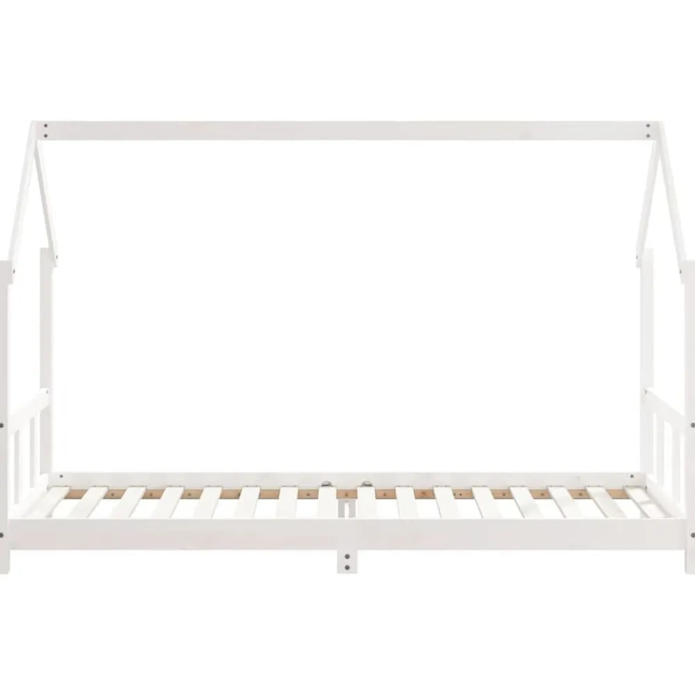 vidaXL Estructura de cama para niños madera de pino 90x200 cm Blanco Discount