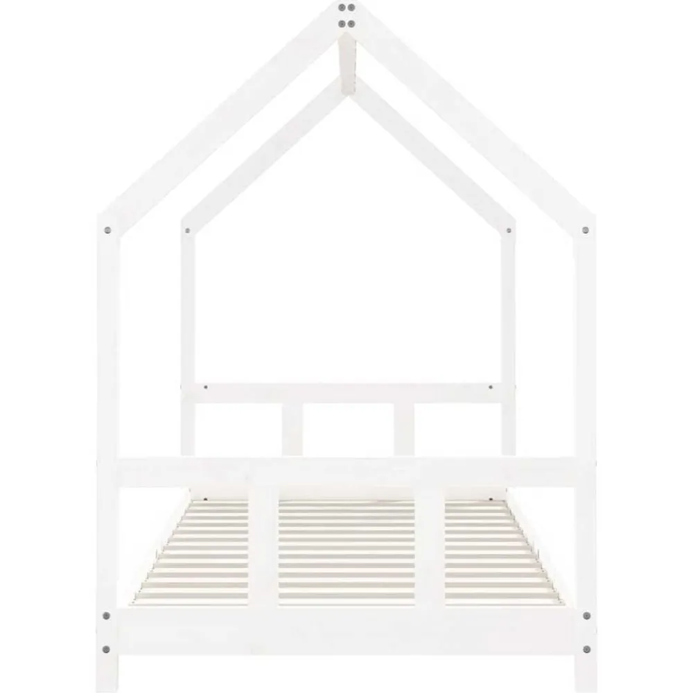 vidaXL Estructura de cama para niños madera de pino 90x200 cm Blanco Discount