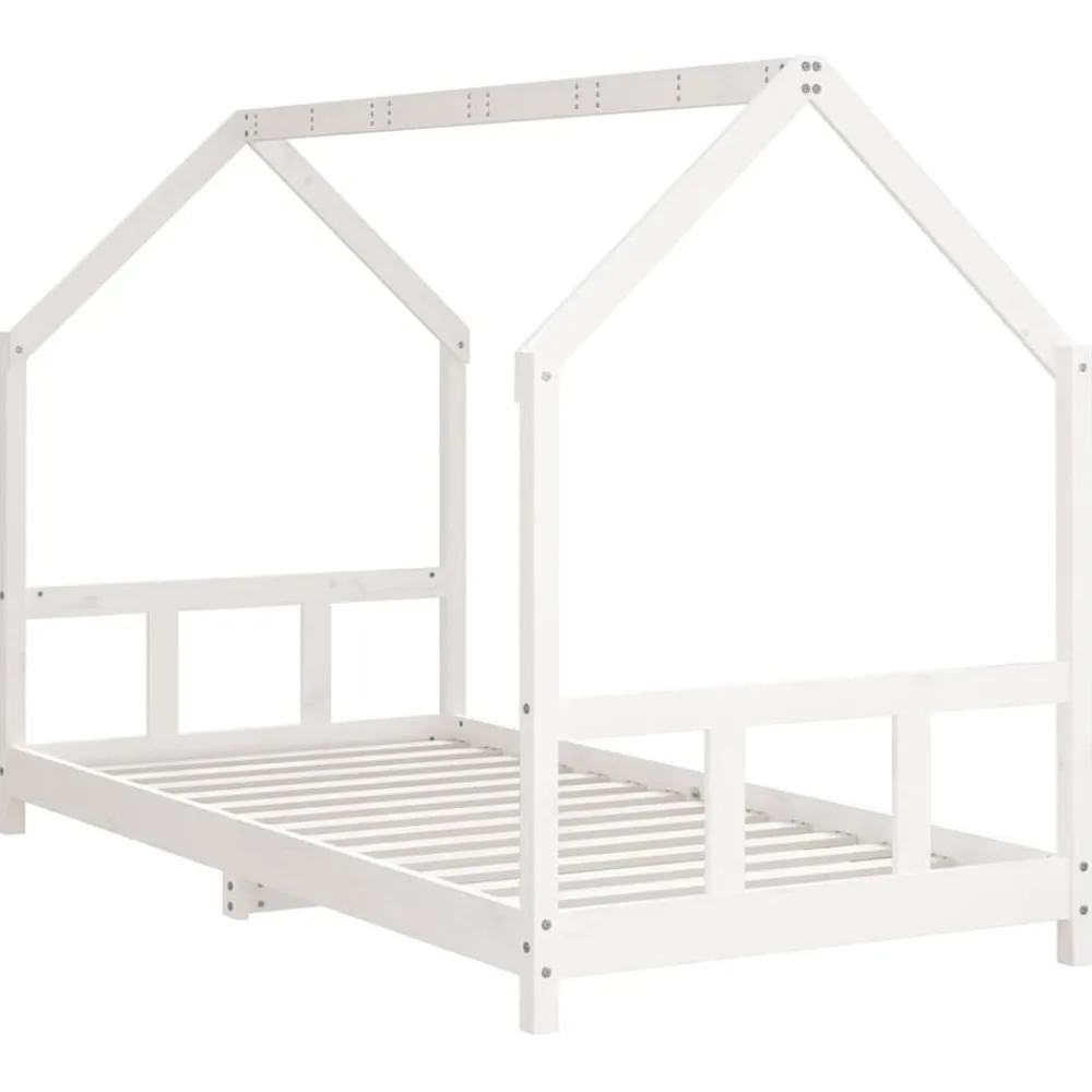 vidaXL Estructura de cama para niños madera de pino 90x200 cm Blanco Discount