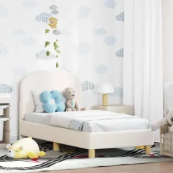 vidaXL Camas Y Accesorios-Estructura de cama para niños pequeños con cabecera Crema