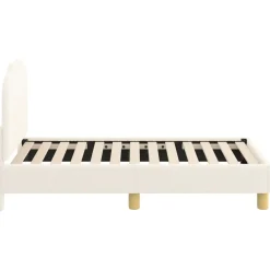 vidaXL Camas Y Accesorios-Estructura de cama para niños pequeños con cabecera Crema