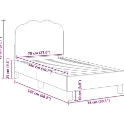 vidaXL Camas Y Accesorios-Estructura de cama para niños pequeños con cabecera Crema