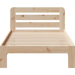 vidaXL Estructura de cama sin colchón madera maciza de pino 90x200 cm Natural New