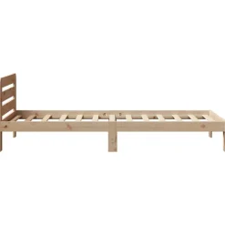 vidaXL Estructura de cama sin colchón madera maciza de pino 90x200 cm Natural New