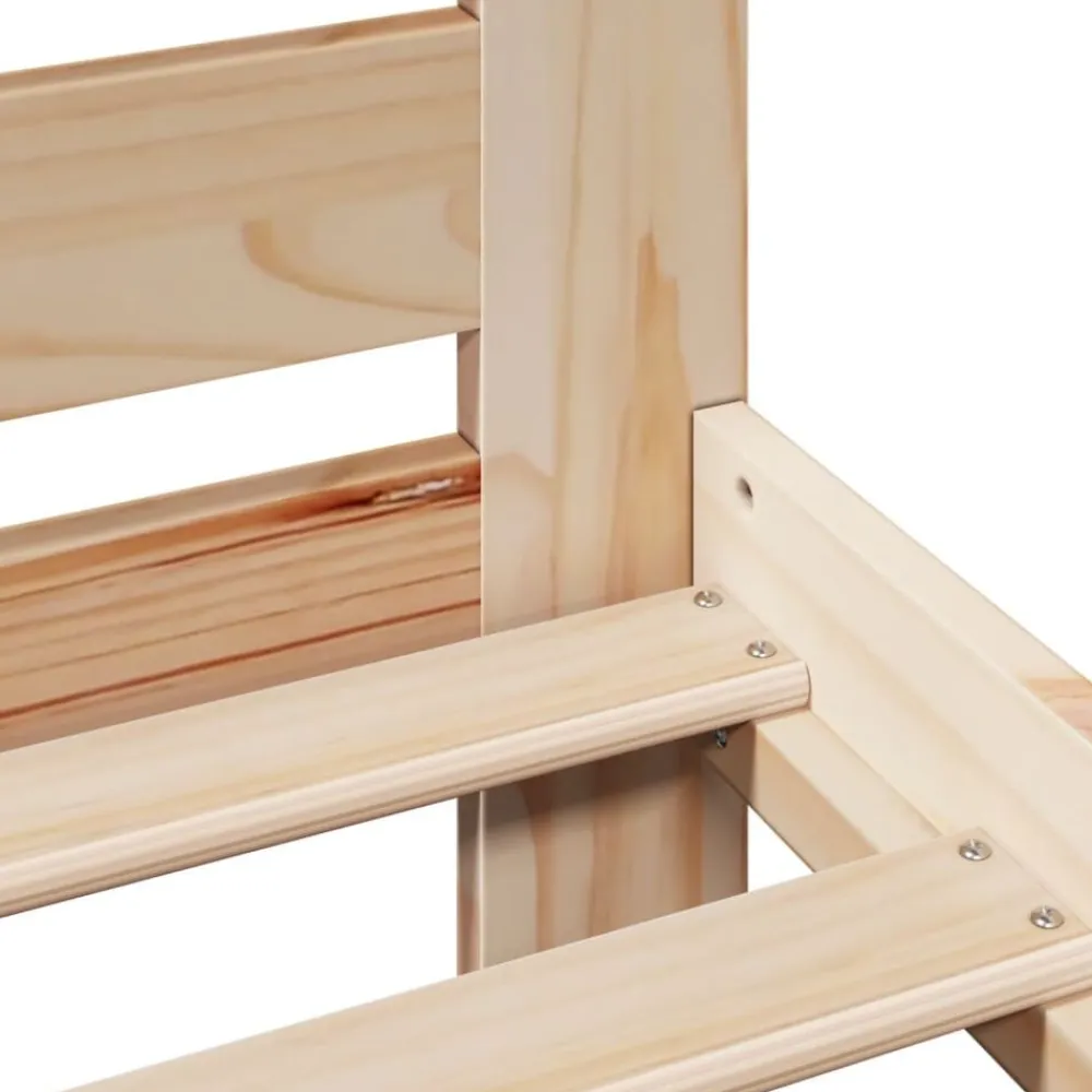 vidaXL Estructura de cama sin colchón madera maciza de pino 90x200 cm Natural New