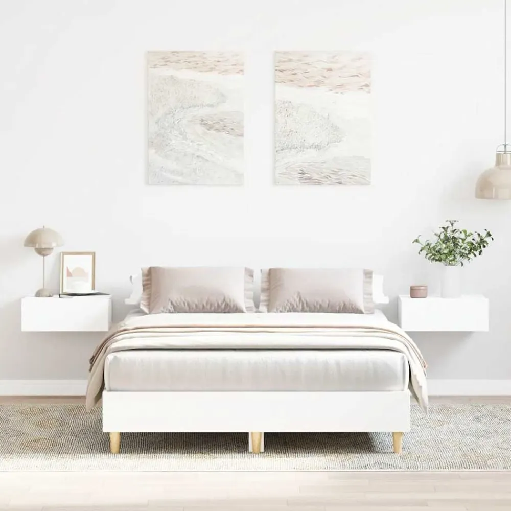 vidaXL Camas Y Accesorios-Estructura de cama sin colchón blanca 120x200 cm